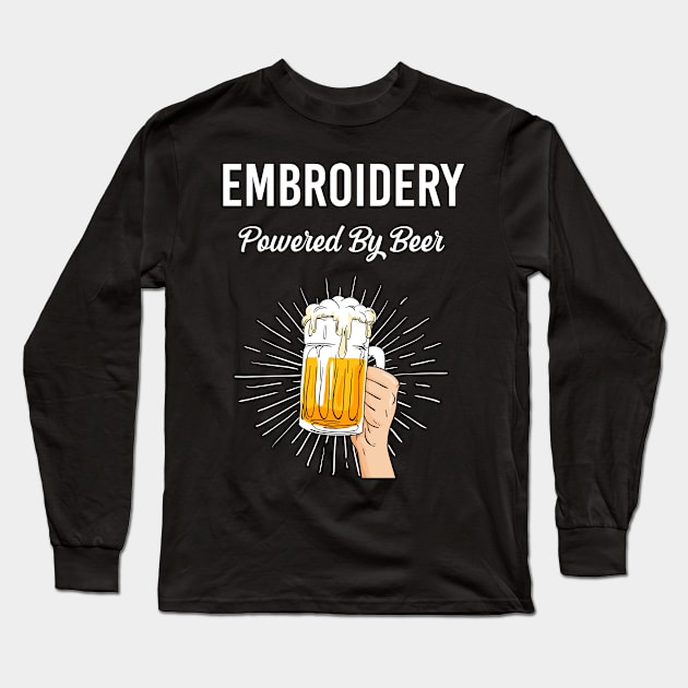 Beer Embroidery Long Sleeve T-Shirt by Hanh Tay